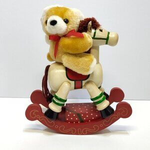 House Of Lloyd Rocking Horse Bear Musical Santa Claus Is Coming To Town See Vid.